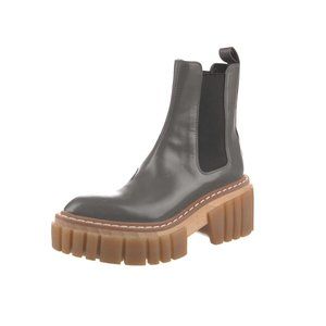 Stella Mccartney Emilie Platform Ankle Chelsea Boots Olive Green 35